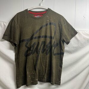 Superdry Khaki T-Shirt with Black Logo